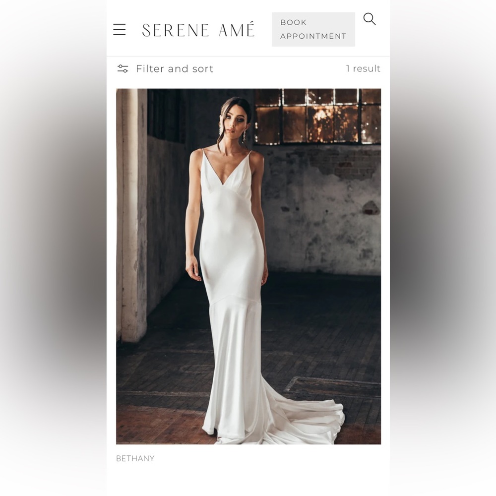 Serene Ame Bethany wedding gown ivory 12 new with tags, boxing, no alterations